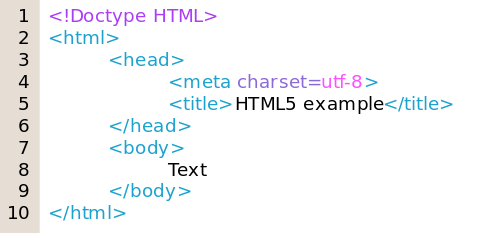HTML5 Hello World Code